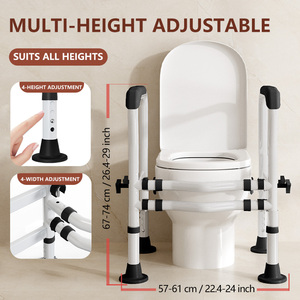 Barre d'appui <span class=keywords><strong>de</strong></span> toilette ergonomique sur mesure pour la sécurité, antidérapante, pour aider les personnes âgées à se lever - Product Image 2