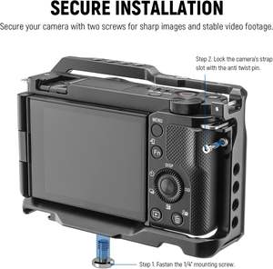 NEEWER-Jaula de aluminio para cámara, dispositivo de grabación de vídeo, placa QR tipo Arca, con rosca de <span class=keywords><strong>1</strong></span>/4 ", compatible con <span class=keywords><strong>Sony</strong></span> <span class=keywords><strong>1</strong></span>/2/2" - Product Image 2
