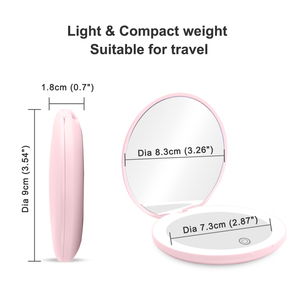 Hai mặt make up gương với ánh sáng LED sạc vòng Pocket Gương trang điểm dia9cm bán buôn nhỏ gọn gương cho du lịch - Product Image 5