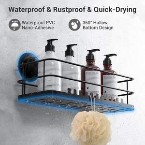 Estante Esquinero Adhesivo de <span class=keywords><strong>Acero</strong></span> <span class=keywords><strong>Inoxidable</strong></span> Moderno <span class=keywords><strong>para</strong></span> <span class=keywords><strong>Ducha</strong></span>, Soporte Triangular de Pared <span class=keywords><strong>para</strong></span> Almacenamiento en Baño - Product Image 3