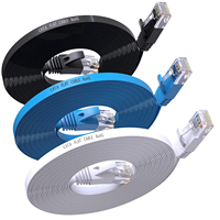 Cable de red plano de cobre desnudo Cat 6, cable de conexión Cat6 RJ45 8P8C 32AWG 4PR, cable de comunicación Ethernet Cat6 RoHS.