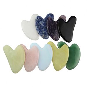 Outil de soin du visage en quartz rose naturel, Gua Sha, masseur facial, pierre de jade rose, planche <span class=keywords><strong>Guacha</strong></span>, logo personnalisé - Product Image 1