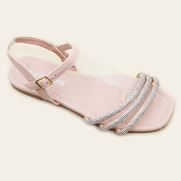 Style populaire strass de luxe haïtien bout ouvert sandales à lacets pour femmes chaussures d'artisanat à semelle souple d'été