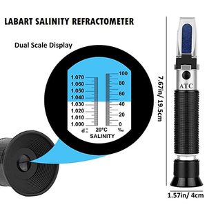 Kỹ thuật số độ mặn mét kép quy mô độ mặn thử nghiệm 0-100 PPT & 1.000-1.070 trọng lực cụ thể nước biển nước mặn khúc xạ - Product Image 4