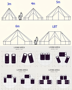 Tente de glamping de luxe en forme de yurt pour 4 à 6 personnes, 4 m, 330 g/m², résistante à l'eau, pour le camping en famille, la chasse, les fêtes ou les événements - Product Image 5