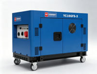 Groupe électrogène diesel silencieux 0 kW, 11 kW max, moteur V-Twin 997 cm³ YC10GFS-3, portable, AVR, grand réservoir 25 L, 230 V 400 V 50 Hz