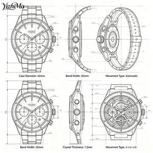 <span class=keywords><strong>Montre</strong></span> Moissanite Style Vintage Diamant VVS Entièrement Sertie Hip Hop Automatique Mécanique pour Homme Luxe - Product Image 3