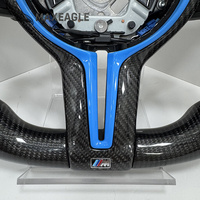Volant sport personnalisé en cuir et fibre de carbone avec palettes de changement de vitesse pour M3 M4 M5 F10 F30 Sport 3 branches 40mm Grip