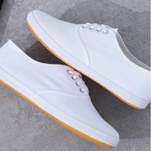 Zapatillas Blancas de Lona Unisex con Cordones, Color Sólido, Entresuela de PVC, Suela de Goma, para Baile, Ejercicio, Artes Marciales, Adultos - Product Image 2