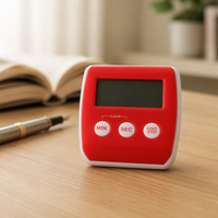 Timer Dapur Tomat Anak-anak Stopwatch Hitung Mundur Layar LCD Digital Plastik ABS Kontrol Sentuh 1-6 Jam Pengaturan Waktu Tetap