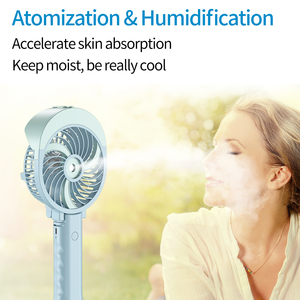 2000mAh Mini Rechargeable USB HandFan Battery Operated Air Water <strong>Cooling</strong> 6 Blade Plastic Rotary Fan <strong>Mist</strong> <strong>Spray</strong> for Table Camping - Product Image 3