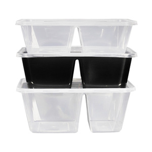 Disposable Double Compartment Food Containers With Lid Microwave Safe Takeout Packaging Box Rectangular Thickened Food Grade - Product Image 3