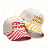 Casquette de baseball personnalisée brodée en 3D bicolore à motif rayé, visière contrastante, chapeau de mode pour femme, casquette décontractée streetwear