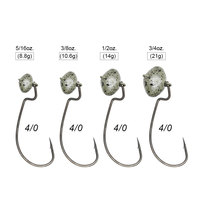 Tête de jig professionnelle pour la pêche au black-bass, à la truite et à la carpe, avec hameçon offset, 1/8oz, 1/4oz, 3/8oz, anti-herbe, pour la pêche en lac et sur les rochers