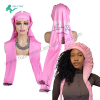 Bonnet Logo Kustom Dengan Dua Tabung Penyangga Pantyhose, Bonnet Tidur Untuk Rambut Panjang, Topi Tidur Untuk Rambut Gimbal, Topi Tidur Untuk Kepang Jumbo, Turban