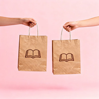 Sacs de shopping en papier kraft recyclables personnalisés avec impression de logo, style luxueux, poignées en corde de coton - Emballage en gros