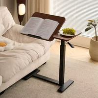 Bureau portable moderne pour ordinateur portable, table de lit pour chambre à coucher avec pieds en métal
