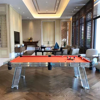 Nouvelle conception de table de billard de luxe en acrylique transparent, taille 8 pieds / 9 pieds, en PMMA, pour salon