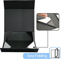 Scatola Regalo Magnetica Nera Personalizzata con Logo e Nastro, Confezione in Cartone Pieghevole, Biglietto d'Auguri per Proposta Damigella d'Onore