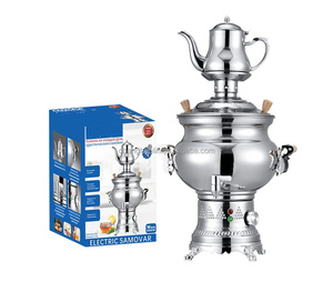 <span class=keywords><strong>Samovar</strong></span> <span class=keywords><strong>Elettrico</strong></span> Tradizionale da 8L in Acciaio Inox con Protezione Contro il Bollimento a Secco, Argento - Product Image 5