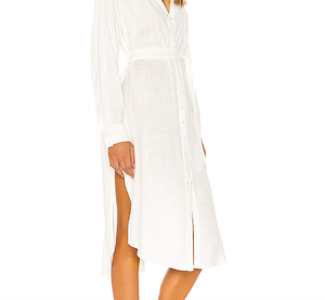 Abbigliamento autunnale per donne Casual a manica bianca lunga in lino Modulare abiti da donna - Product Image 6