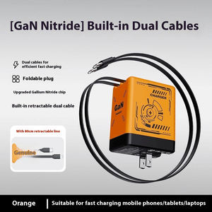 2-in-1 GaN-kompatibles Schnellladegerät, GaN-Ladegerät mit Schnellladefunktion, Einziehbares Handy-Ladegerät mit Wandstecker und Typ-C-Kabeln - Product Image 3