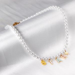 Collar con Colgante de Acero Inoxidable Plateado, Diseño 2022, Cadena de Perlas, Estrella, Diamantes Coloridos, Joyería Linda y Popular - Product Image 3