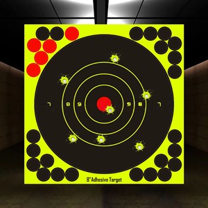Autocollants de cible de tir tactique en forme de silhouette humaine de 8 pouces, directement de l'usine, avec point rouge et éclaboussures fluorescentes pour le tir récréatif - Product Image 4