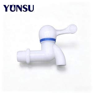 OEM Acceptable Modern White Color Single Handle Ceramic Valve Core Wall-Mounted Plastic <b>Tap</b> Basin Water Faucet for Garden - Product Image 3