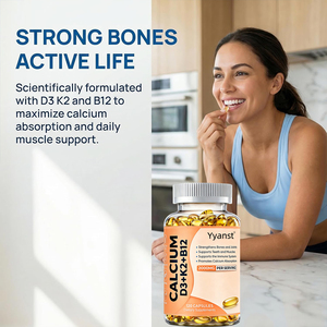 OEM/ODM Vitamine D3 & K2 en gélules pour renforcer les os et les articulations, favoriser l'absorption du calcium et soutenir les muscles quotidiennement, emballage personnalisé - Product Image 2