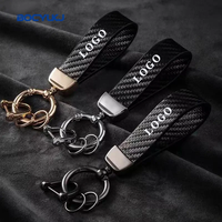 Porte-clés de voiture en cuir de fibre de carbone pour BMW Mercedes VW Audi Toyota Honda Hyundai Kia Peugeot Ford porte-clés accessoires Anti-perte