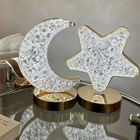 Lampe de table décorative à lumière lunaire, cadeau d'anniversaire pour enfants, lampe de table moderne en cristal LED rechargeable, étoiles LED, lune