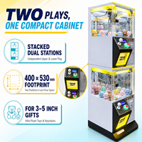 Machine à griffes mini pour deux joueurs avec armoire métallique pour poupées de 3 à 5 pouces, porte-clés et jeux d'arcade d'intérieur