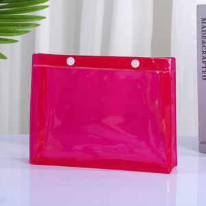 Thân Thiện Với Môi Vẻ Đẹp Ánh Sáng Màu Xanh Xem Thông Qua Nút PVC Túi Nhỏ Trong Suốt Màu Xanh PVC Bàn Chải Mỹ Phẩm Tổ Chức - Product Image 6