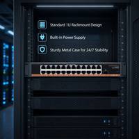 Switch Ethernet Gigabit de 24 Puertos de Grado Comercial, Switch de Red PoE Administrado en la Nube, VLAN QoS para Sistema de Seguridad con Cámaras IP