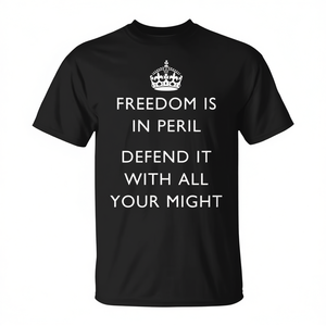 T-shirt Freedom Is In Peril Defend It With All Your Might, design de propagande de la Seconde Guerre mondiale, unisexe, à manches courtes, col rond, pour adultes - Product Image 2