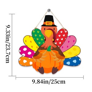 Décoration murale de Thanksgiving pour la sécurité des enfants, motif dinde et citrouille, avec logo personnalisé pour porte d'entrée - Product Image 3