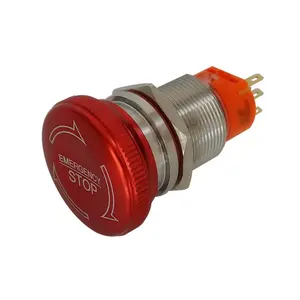 Skillful Manufacture Electronic Equipment 16mm 4 pin emergency stop push button switch emergency stop push button