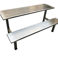 Ensemble de table et de chaises de salle à manger en acier inoxydable moderne, mobilier commercial pour hôtel, école, bureau