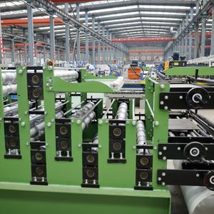 Dreischichtige Glasierte Dachziegel-Herstellungsmaschine Farbige Stahl-Rollformmaschine Motorpumpe Getriebe Lager PLC-Steuerung - Product Image 5