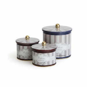 ชุดกระป๋องโลหะทรงกลมขนาดเส้นผ่าศูนย์กลาง140มม. (3ชิ้น) ดีไซน์สวยหรู - Product Image 2