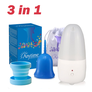 Esterilizador de Copas Menstruales Lady Care, 100% Silicona Médica, Funciona con Batería, Esterilizador a Vapor, Tamaños Pequeño/Grande, Empaque Personalizado - Product Image 1