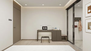 3-Star Hotel Apartment Bedroom Furniture Set Modern Durable Wooden <b>Bed</b> Frame with Bedside Nightstands TV Cabinet Wardrobe - Product Image 2