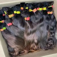 Ekstensi Rambut Manusia Remy India Mentah Tanpa Proses, Rambut Virgin Berkualitas Tinggi, Alami, Premium Grade