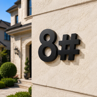 Plaque de numéro de maison lumineuse en acier inoxydable 3D personnalisée avec LED pour décoration extérieure