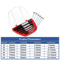 Kit d'Extracteurs de Vis et Goujons Cassés Dénoyautés, Outil de Perçage pour Boulons Endommagés, Écrous, Tuyaux et Robinets