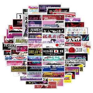66 Pezzi Adesivi Graffiti con Logo <span class=keywords><strong>JDM</strong></span> alla Moda per Laptop, Auto, Moto, Decorazione Auto da Corsa, Adesivi Giapponesi - Product Image 1
