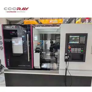 COORAY New China Lathe Machine DS-5-DI 4 Axis CNC Lathe Machine Bar Feeder Lathe Double Spindle Milling Machine WY300
