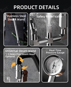 Mousseur à lait électrique et à gaz double usage en acier inoxydable 450 ml + 600 ml, double capacité, pour hôtel, voiture, bureau, extérieur et maison - Product Image 6