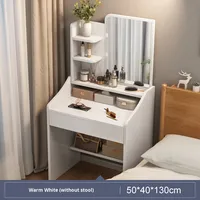 Table de vanité de maquillage minimaliste moderne de luxe armoire de rangement intégrée panneau de miroir éclairé en acier inoxydable fixé au mur